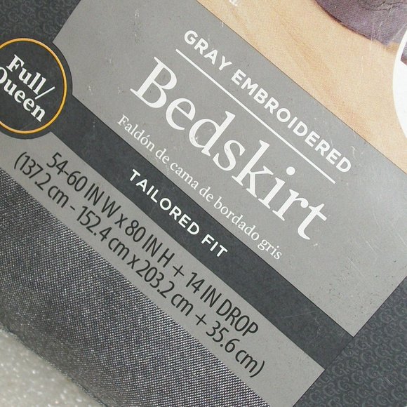 BETTER HOMES & GARDENS Full/Queen Bed Skirt 14" Drop Color:Grey Flannel NIP - Picture 3 of 10